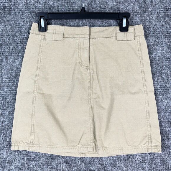 J Crew‎ Skirt Womens 0 Canvas Ripstop A-Line Short Bottoms Beige Cotton Unlined - Picture 1 of 11
